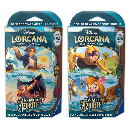 Disney Lorcana - Lot 2 Deck de démarrage Chapitre 6 - Jim Hawkins/Tigrou et Go Go Tamago/Gadget (Version Française)